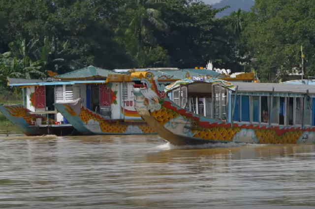 colorful dragon boats