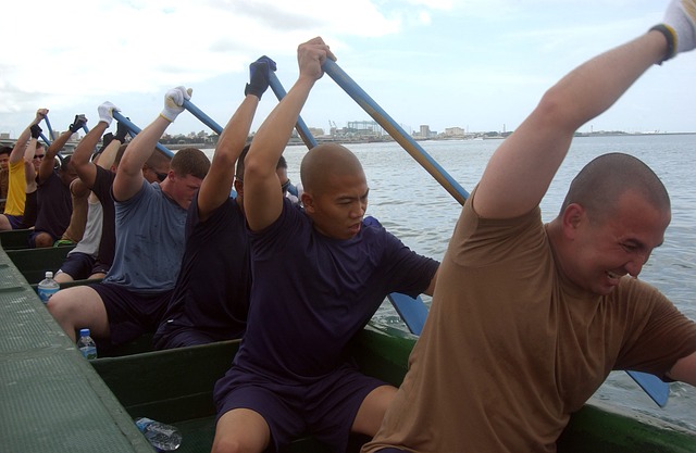 men rowing