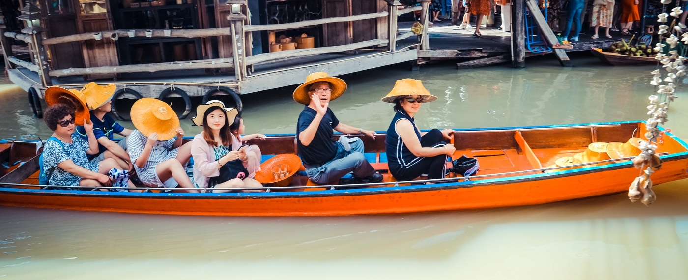 family on a boat